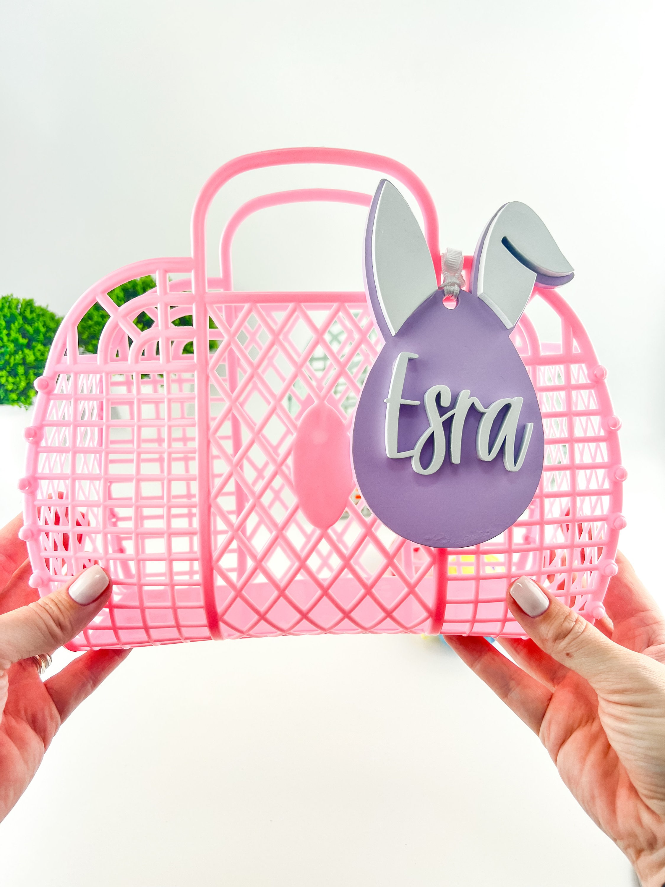 Easter egg basket, Easter bunny basket, personalised easter basket,