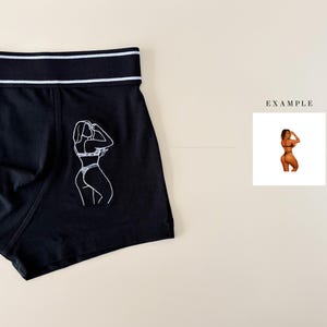 Spicy mens underwear embroidered boxer shorts with photo Valentines gift for him valentines gift boyfriend valentines day pants underwear image 4