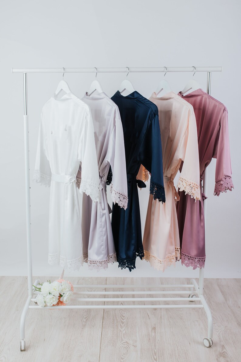 Plain Bridesmaid Robe Blank Bridal Robe Satin Wedding Robe Etsy