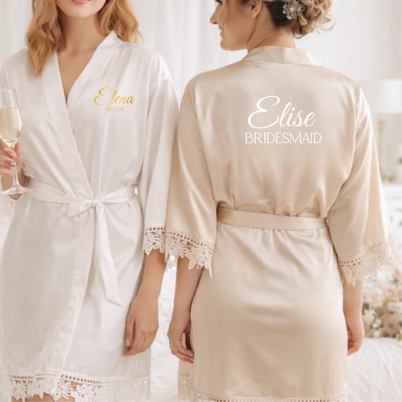 White Robe Party Bridal Party Robes Bridesmaid Robe Kimonos - Etsy