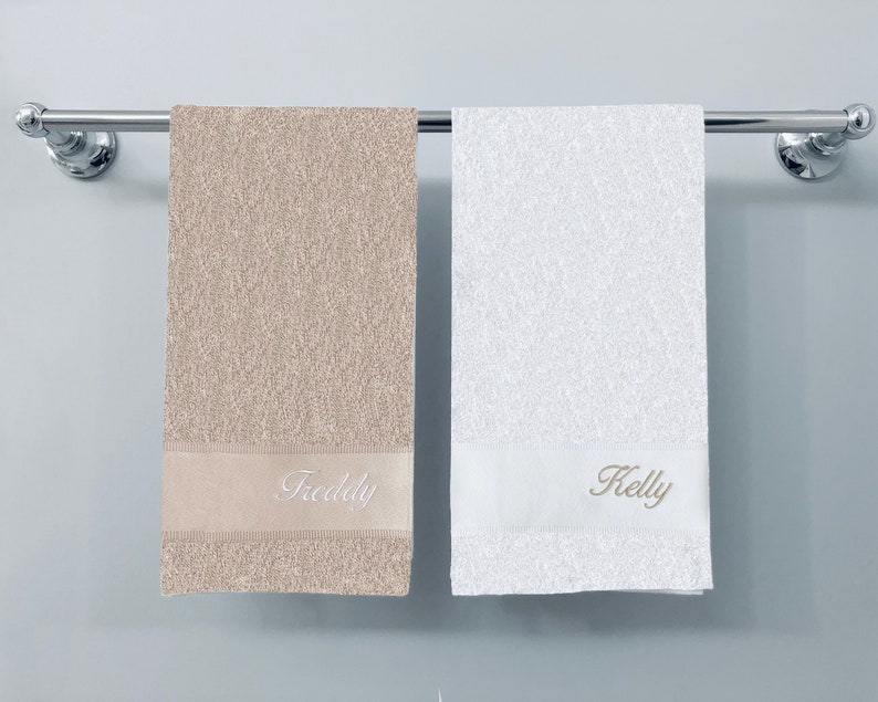 Personalized bath towel, embroidered towel, monogrammed bath towel, towel with name, embroidered hand towel, matching towels, custom towel image 1