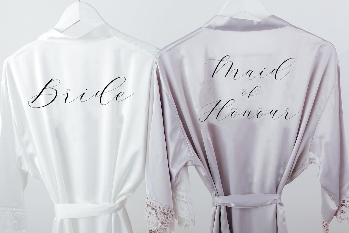 Bridesmaid Robes Bridesmaid Lace Bridal Robes Maid of Honor Etsy