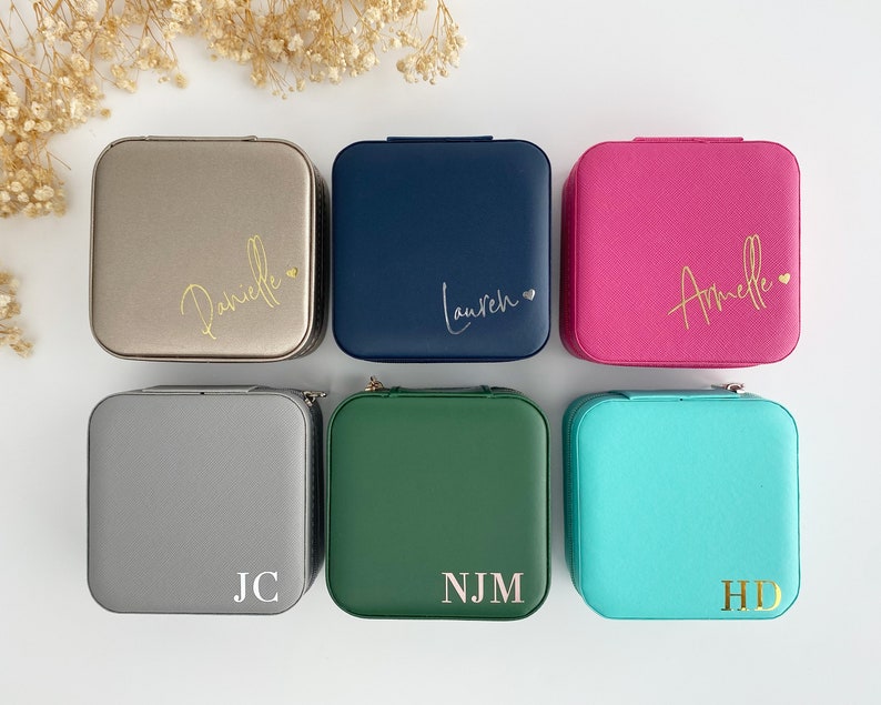 Personalised jewelry box box with name jewelry case with initials image 4