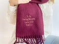 Embroidered Handwriting Scarf: Custom Wool Scarf, Sentimental Gift product logo