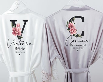 bridesmaid robe personalised bridal robe satin wedding robe satin bridesmaid robe lace bridesmaid robe