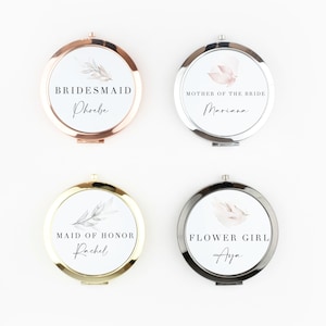Bridesmaid mirror compact mirror personalised mirror bridesmaid rose gold mirror personalised mirror gift mirror gift custom mirror