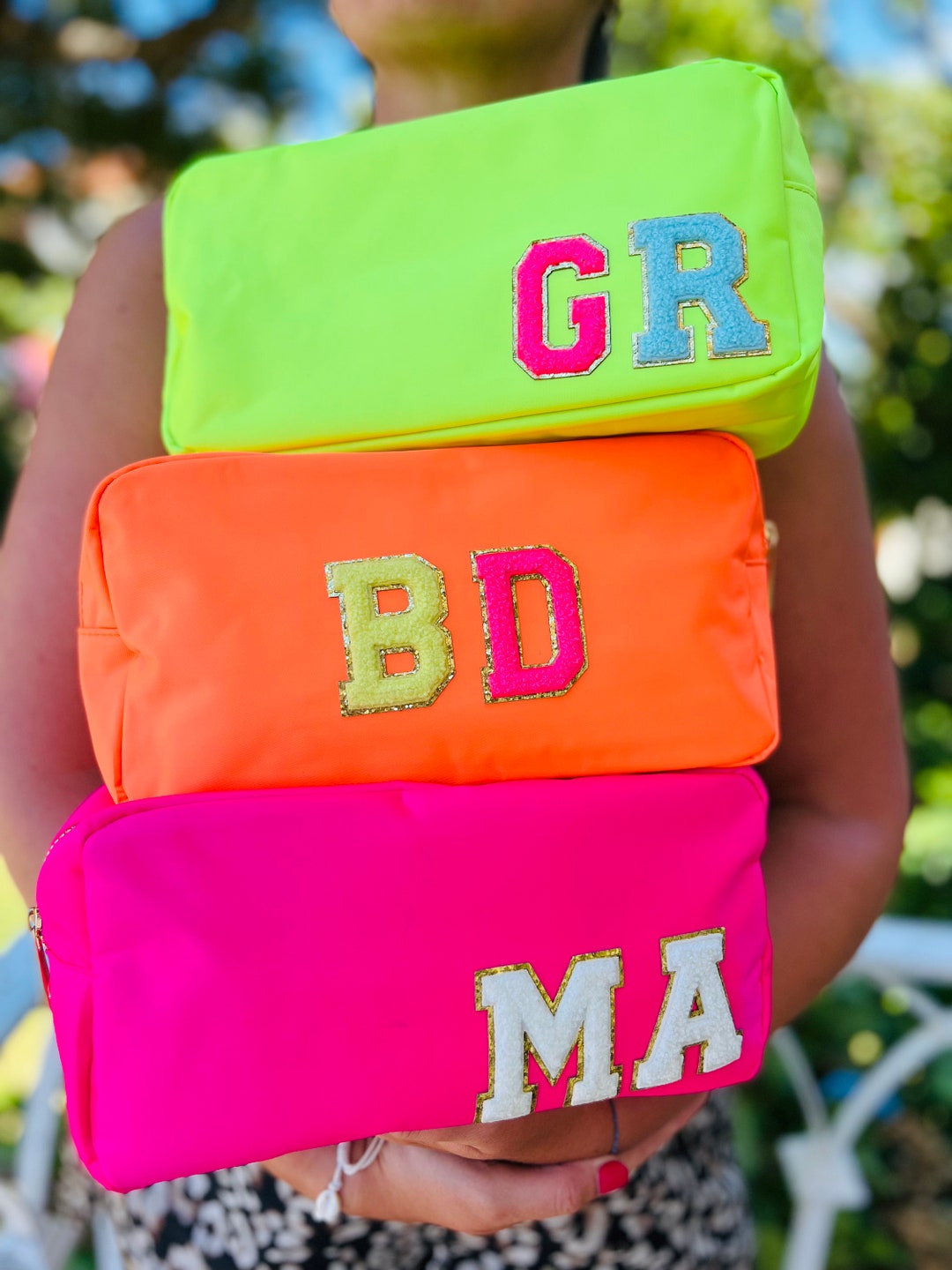 Makeup Bag Neon Makeup Organizer Personalized Makeup Bag Pouch Zipper