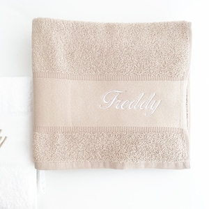 Personalized bath towel, embroidered towel, monogrammed bath towel, towel with name, embroidered hand towel, matching towels, custom towel image 2