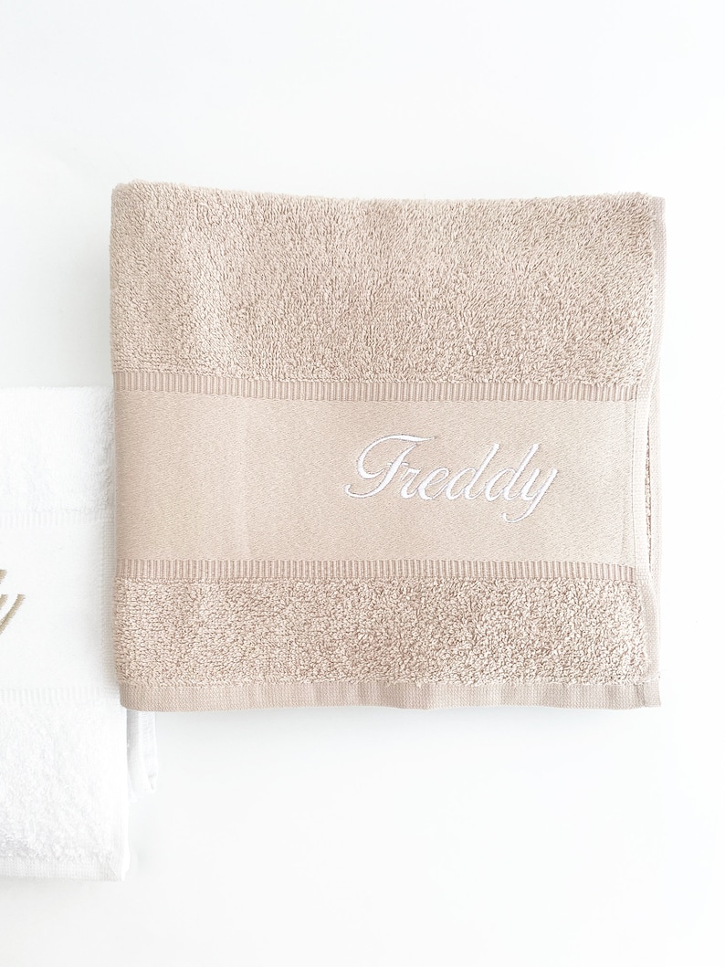 Personalized bath towel, embroidered towel, monogrammed bath towel, towel with name, embroidered hand towel, matching towels, custom towel image 2