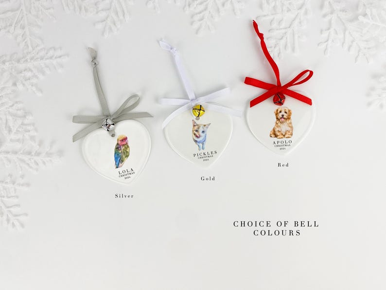 Custom Pet Ornament Watercolour Personalised Dog Portrait Dog/ Cat