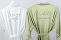 personalised robe green, custom bridal robe, satin wedding robe, bridesmaid kimono, green robe, sage green robe, sage bridal robe product logo