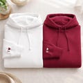 Custom Embroidery Initial Heart sleeve Hoodie, Personalized Valentines Sweatshirt, Embroidered Couples Outfit product logo
