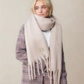 Women's Scarf Personalised oversized Winter fluffy wooly - Embroidered with name or Initial product logo