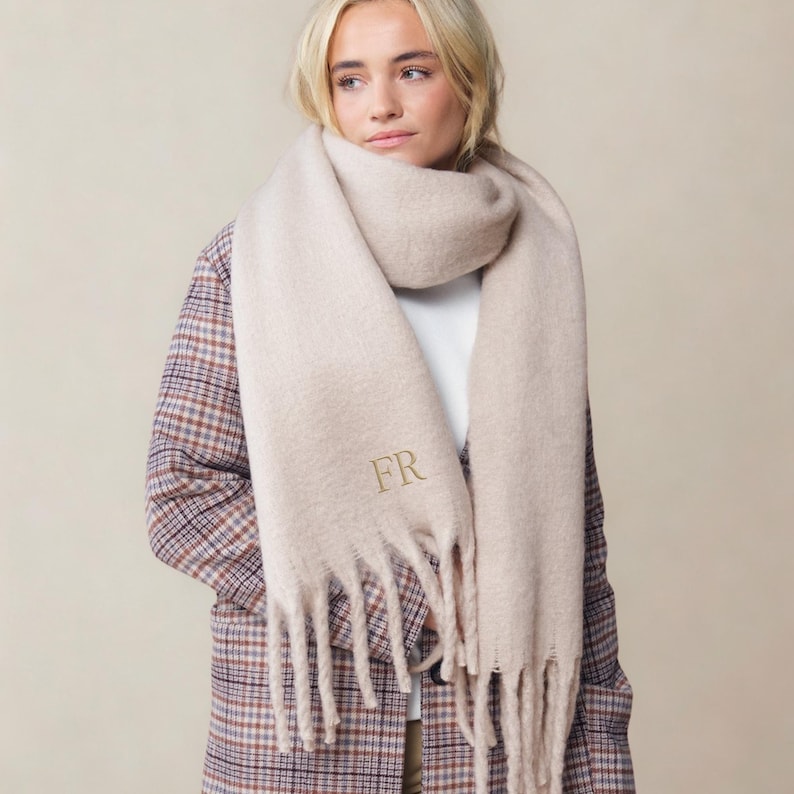 Mothers Day Scarf Gift, Personalised Mum Gift, Oversized Winter Fluffy ...