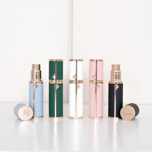 Personalised Travel Perfume Bottle – Refillable Atomiser with Custom Name or Initials – Gift for Her, Bridesmaid, Mum, Perfume spray bottle