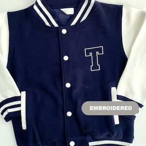 Veste de baseball pour enfant, veste letterman pour enfant, veste universitaire pour enfant, veste de style universitaire pour enfant, veste personnalisée pour enfant image 1