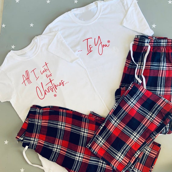 Parejas Pijamas Navidad Primera Navidad como de - Etsy México