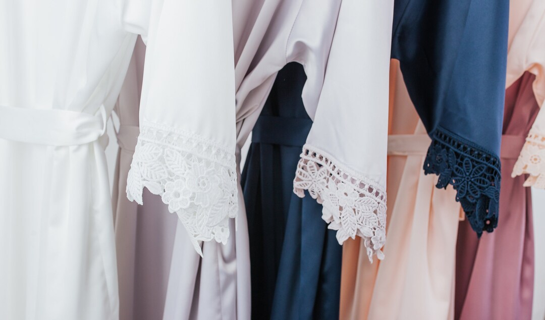 Plain Bridesmaid Robe Blank Bridal Robe Satin Wedding Robe Satin