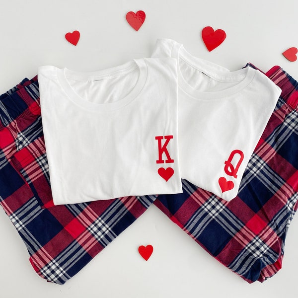 Cadeau de pyjama assorti pour la Saint-Valentin Ensemble roi et reine pour la Saint-Valentin