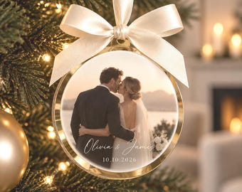 Décoration de Noël personnalisée avec photo, boule sur mesure, décoration pour mariés, animal de compagnie, cadeau de mariage