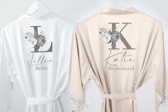 Champagne Robes Bridesmaid Robes Champagne Bridesmaid Robe Personalised Bridal Robe Satin Wedding Robe Satin Robe Wedding Dressing Gown Etsy UK