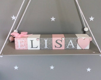 Name blocks nursery decor