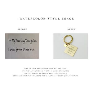 Custom Engraved Handwriting Message Portrait Keychain Personalized ...