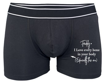 Personalized Men's Boxer Briefs, Valentine's Day Gift for Him