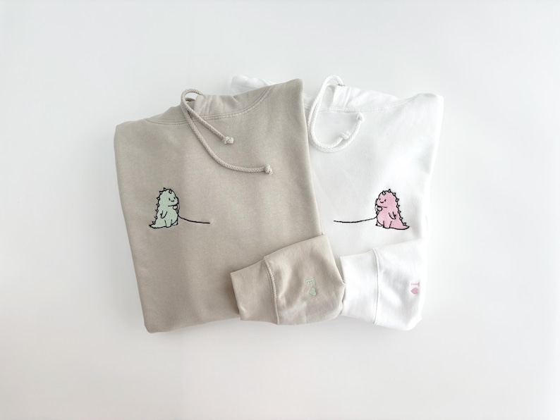 Cute Couples sweatshirt, couples dinosaur hoodie, special boyfriend gift valentines , personalised girlfriend gift husband wife anniversary