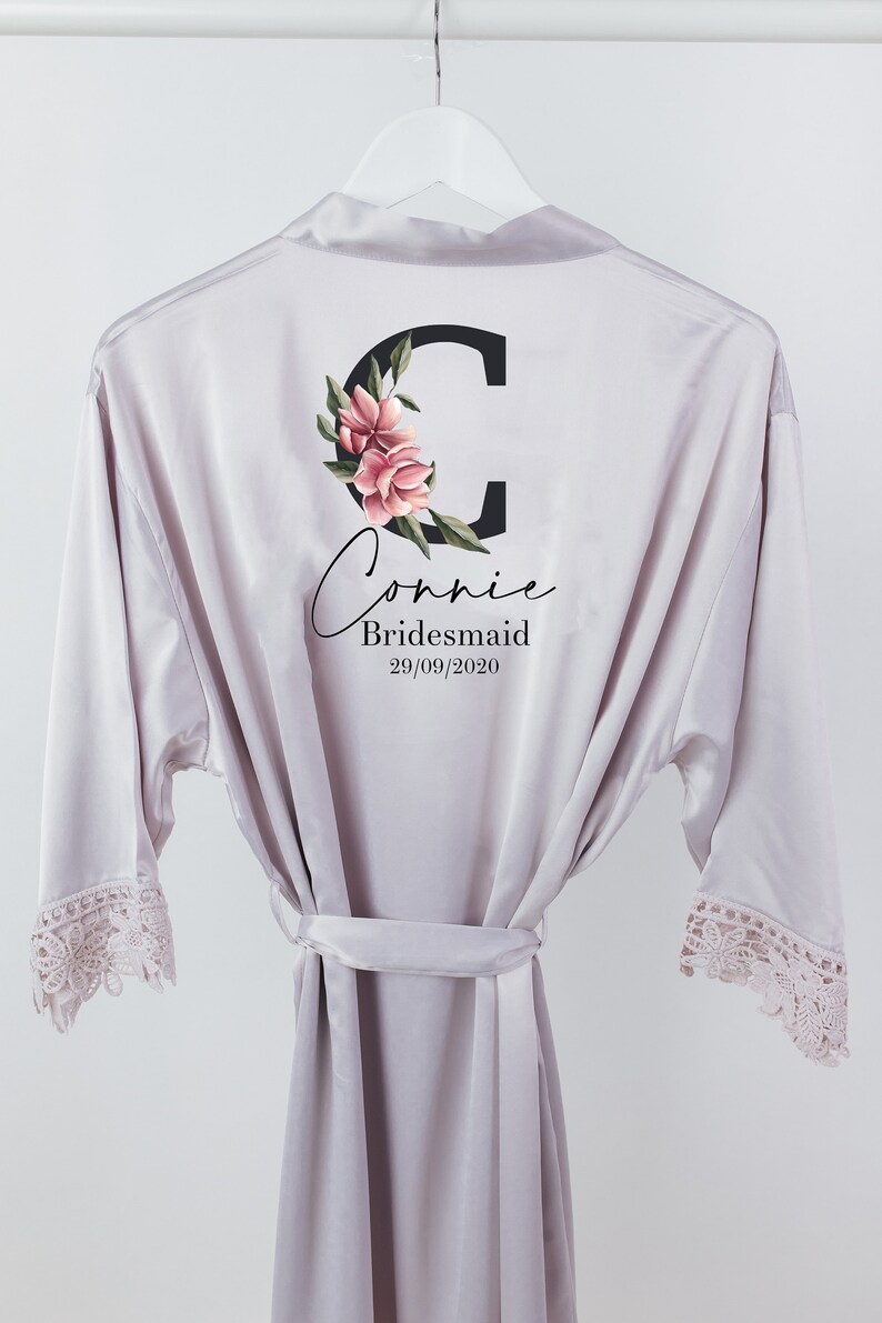 Bridesmaid Robe Personalised Bridal Robe Satin Wedding Robe Etsy UK
