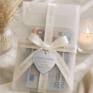 Personalisierte Geldgeschenk Hochzeit | Luxus Hochzeit Geldgeschenk Verpackung | Hochzeitsgeschenk Umschlag mit Namen & Datum image 12