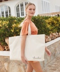 Embroidered Organic Cotton Oversized Tote: Personalized Weekender Bag product logo