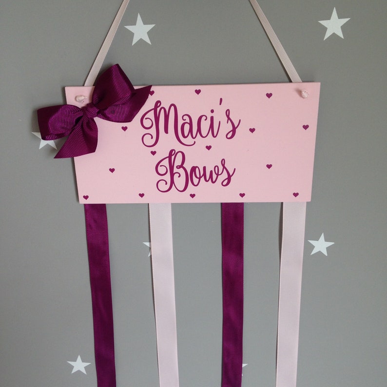 Hair bow organiser Bow organiser Hair bow holder personalised