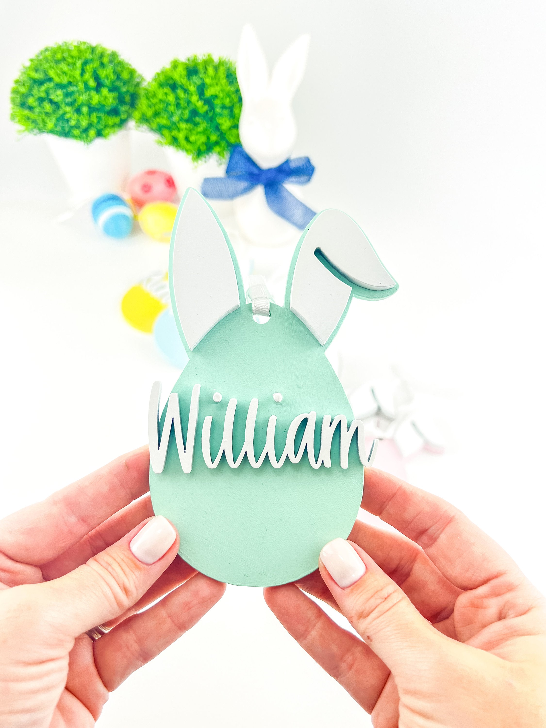 Easter egg basket, Easter bunny basket, personalised easter basket,