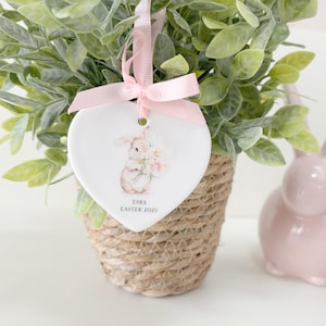 Personalized Ceramic Easter Ornament: Bunny Gift Tag