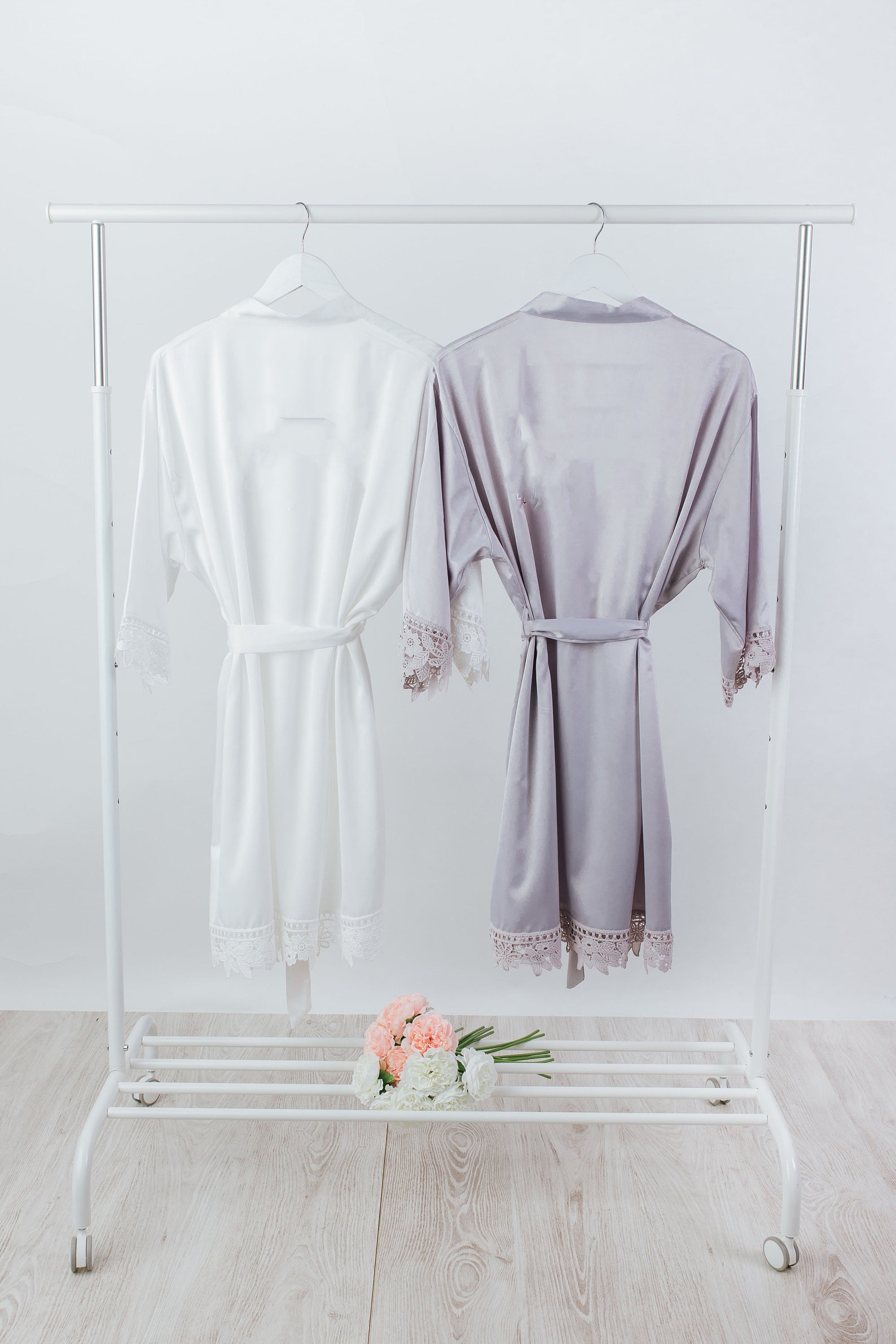 Blank bridesmaid robe plain bridal robe satin wedding robe Etsy