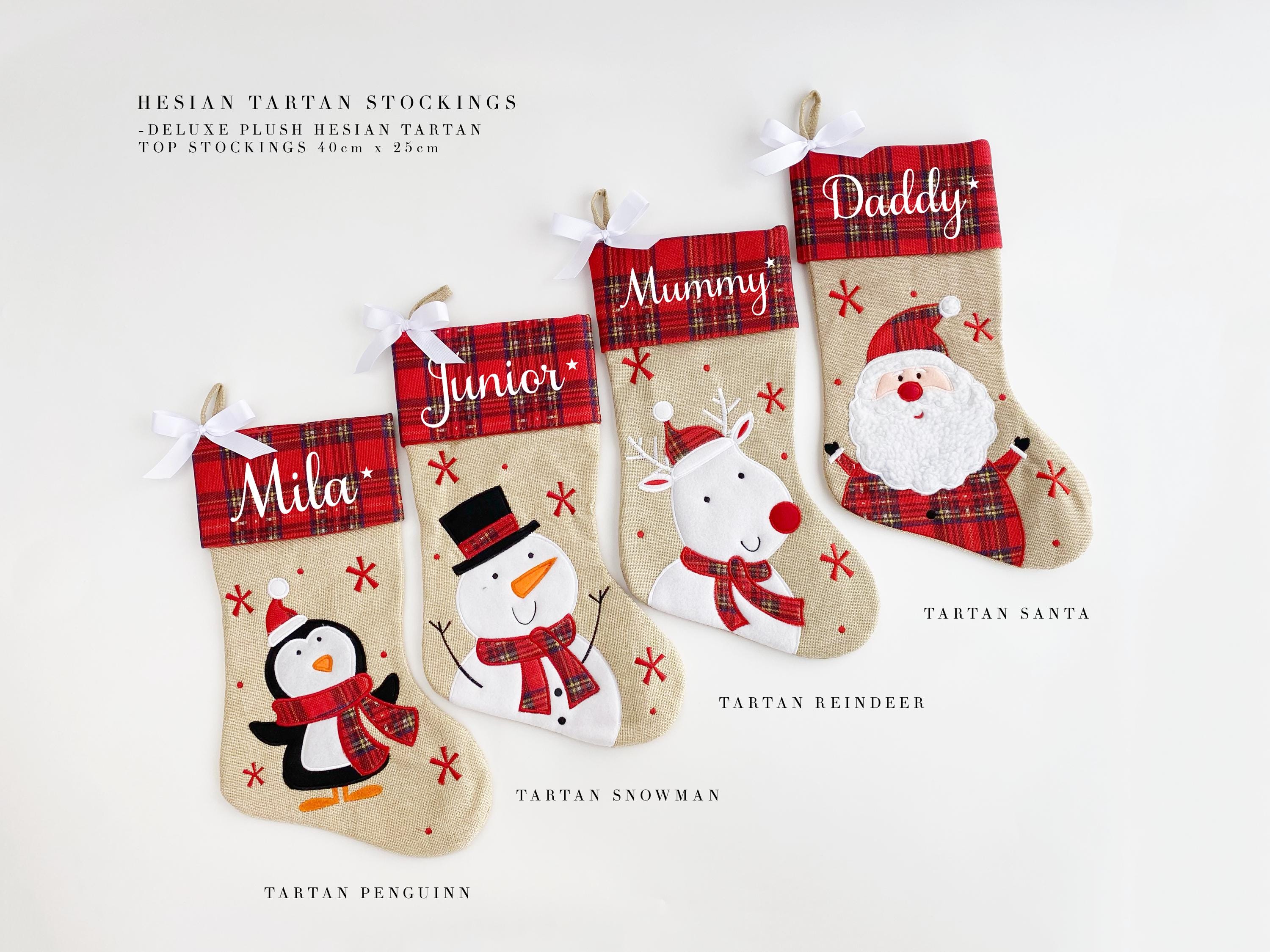 Nikolausstrumpf | Weihnachtsstrumpf | Personalisiert Mit Name Motiv Schneemann Jute Nikolaussocke
