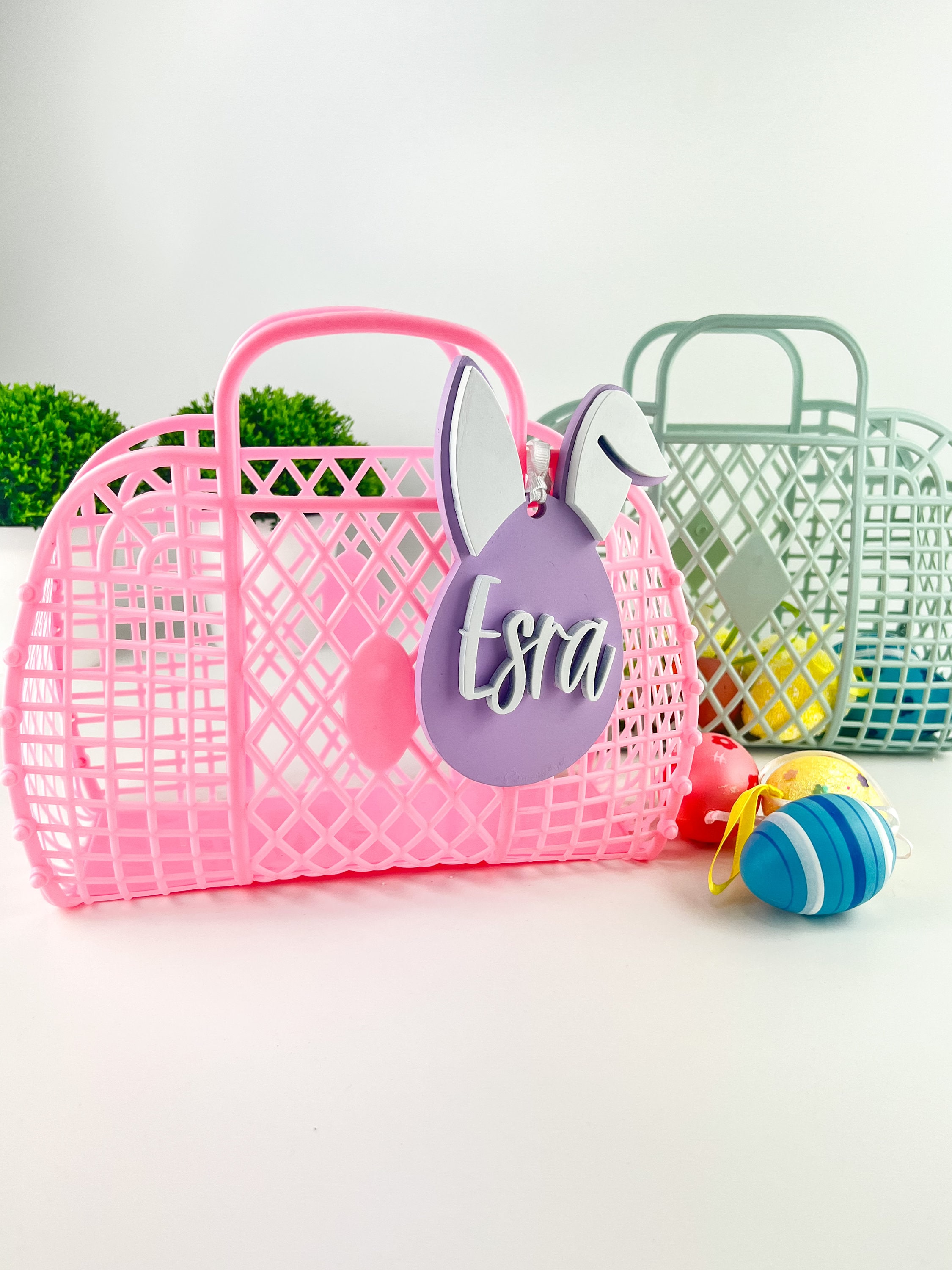 Easter egg basket, Easter bunny basket, personalised easter basket,