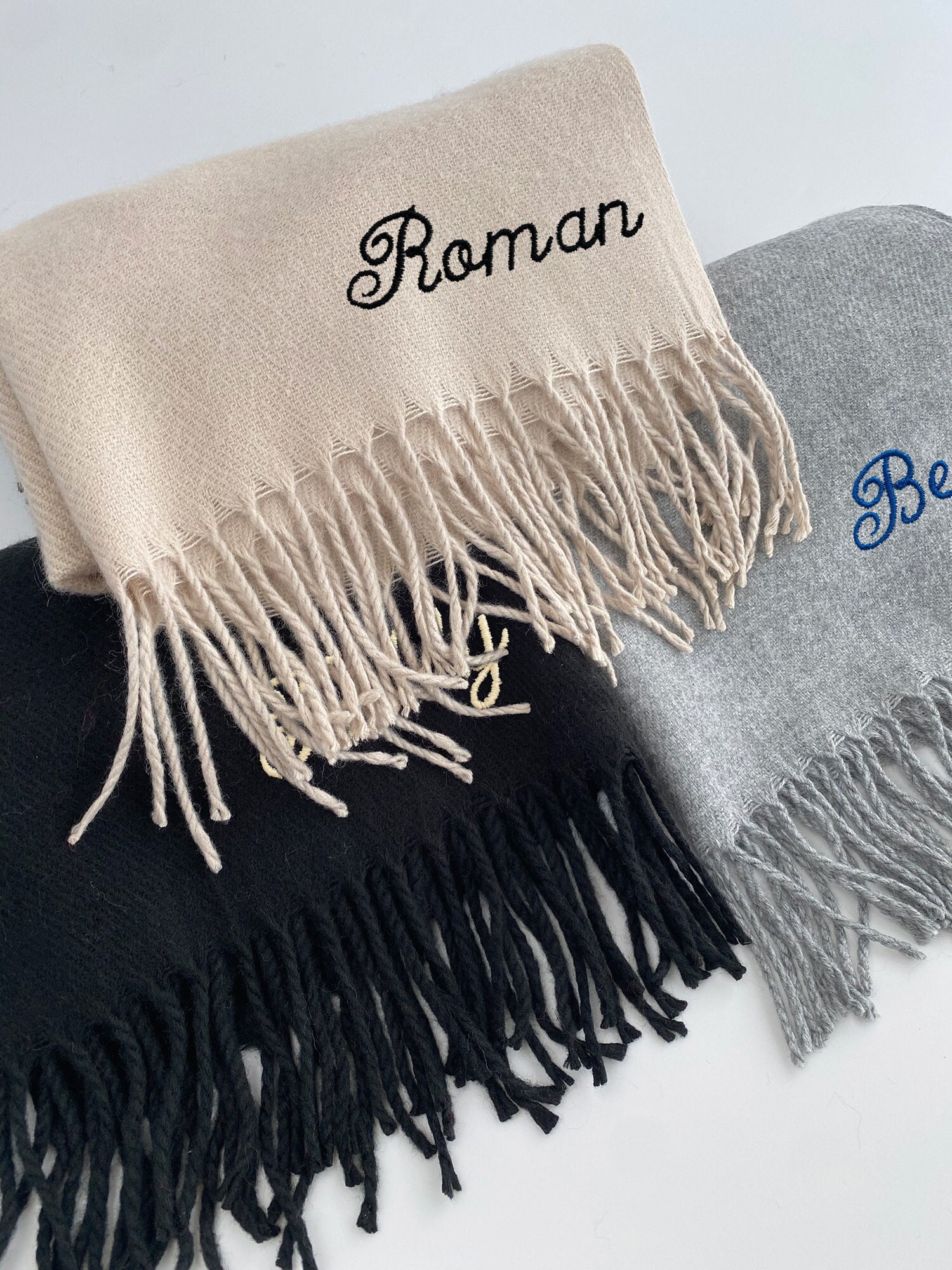 Winter Scarves Monogrammed, Monogram Scarf – Pretty Personal Gifts