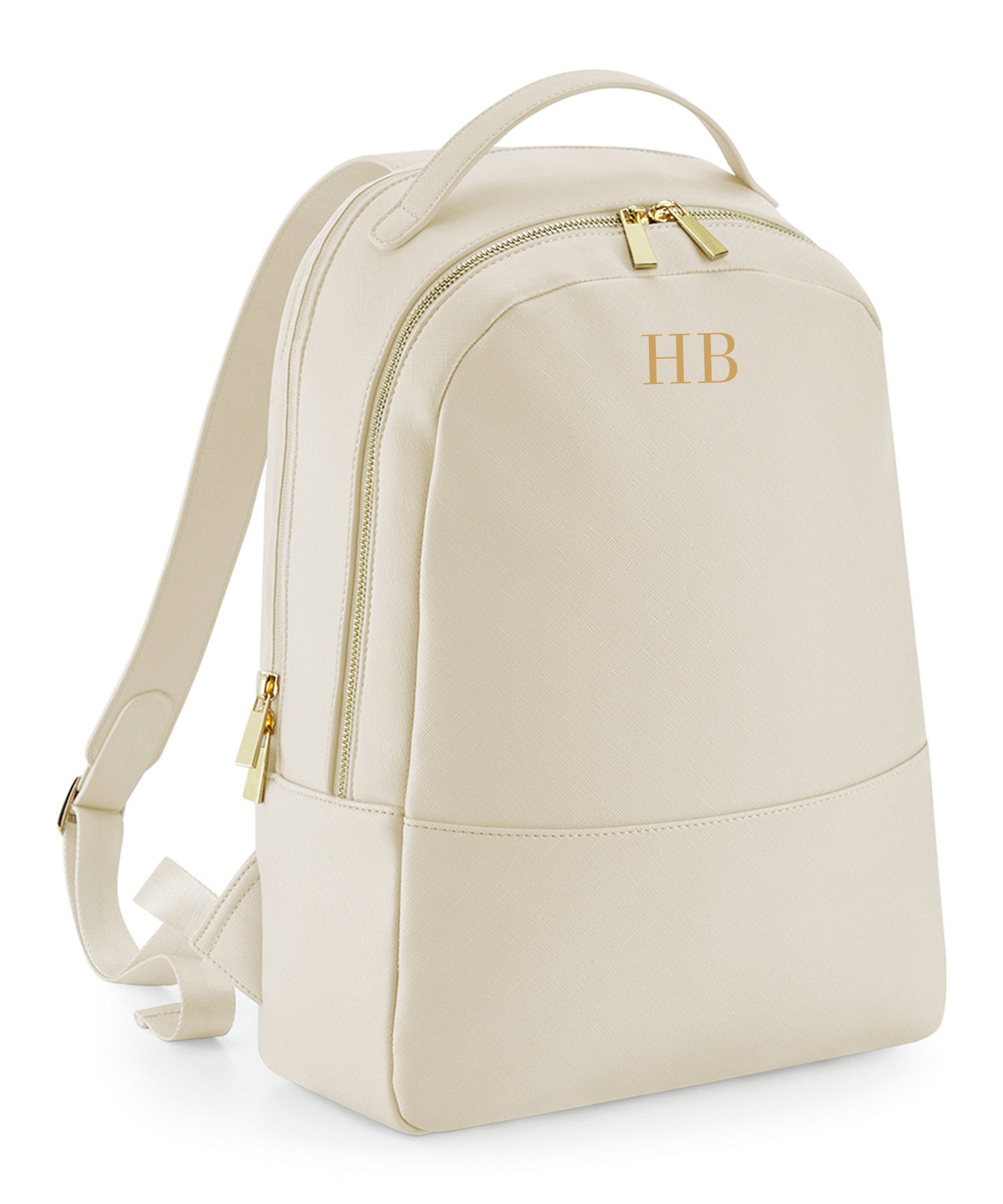 Leather Backpack embossed Monogram