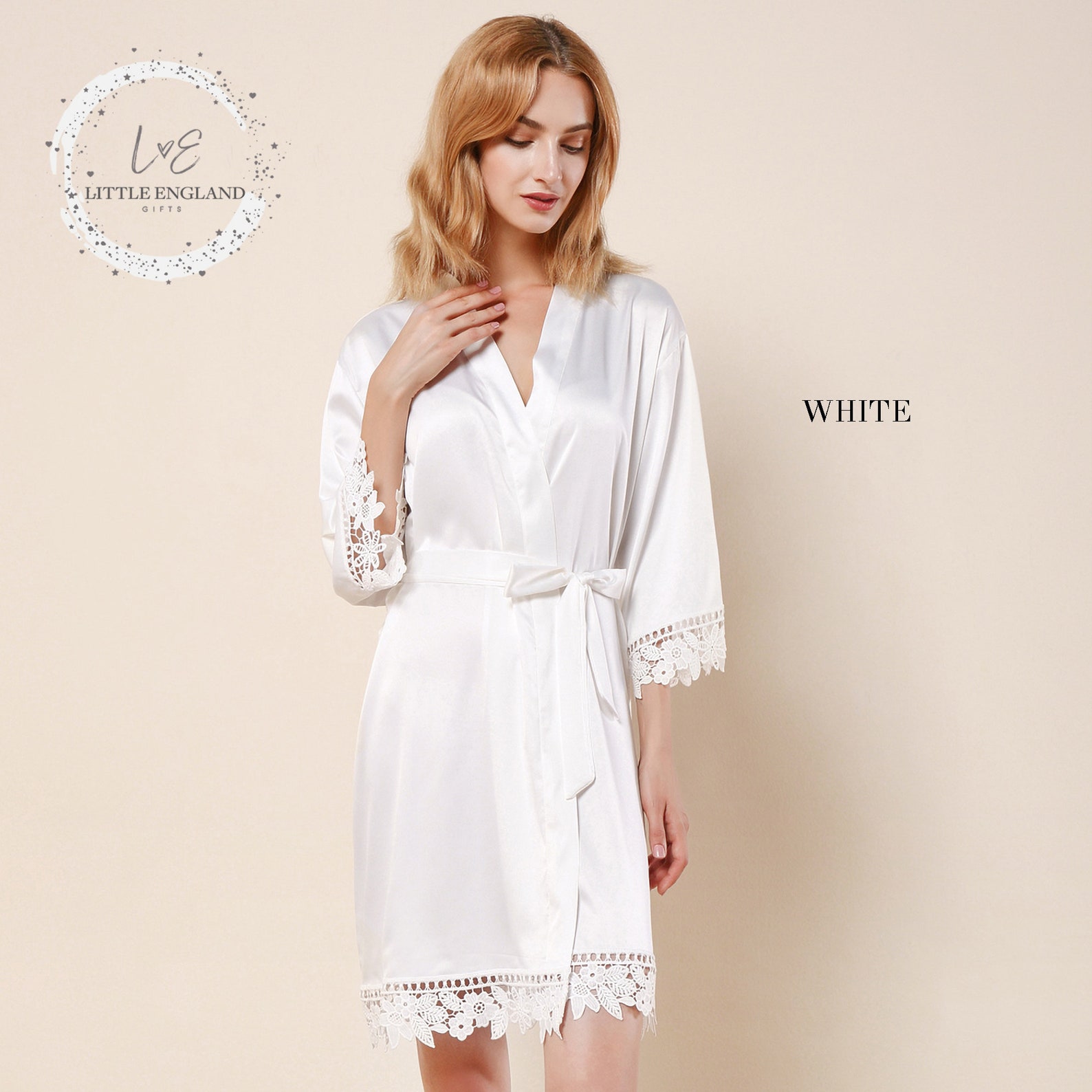 Bridesmaid Robes Pink Lace Robe Satin Wedding Robe Blush - Etsy UK