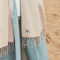 Embroidered Initial scarf embroidery custom scarf woolly scarf name scarf personalised scarf scarf with name product logo