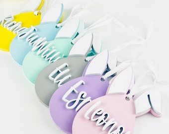 Wooden easter name tag