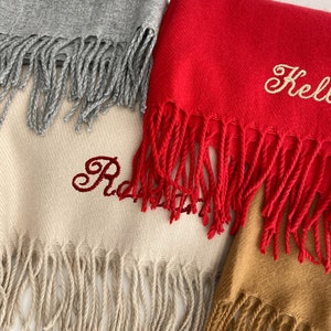 Bufanda inicial bufanda personalizada bufanda de lana bufanda con nombre bufanda personalizada bufanda con nombre imagen 9