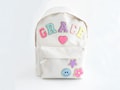 Custom Nylon Backpack with Chenille Letters Personalized backpack with patch letters Travel Bag, Teacher gift girls Back to school product logo