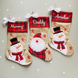 Personalised Christmas stocking grey custom christmas stocking red Santa stocking baby Christmas stocking family christmas stocking image 8