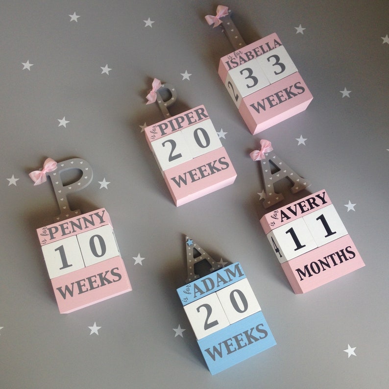 Age Blocks Baby Age Blocks Milestone Blocks Baby Month Etsy