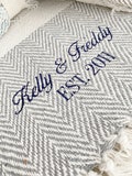 Personalized Throw Blanket for Adults Personalized Couples Throw Blanket Monogram Embroidered Custom Bedding Anniversary Gift Custom Blanket product logo