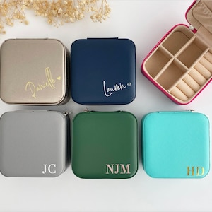 Custom jewelry box Jewellery box jewellery ring box travel jewellery case girls jewellery box jewelry box with name bridesmaid proposal zdjęcie 10