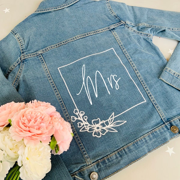 Mrs jean jacket bride jean jacket custom jean jacket jean jacket